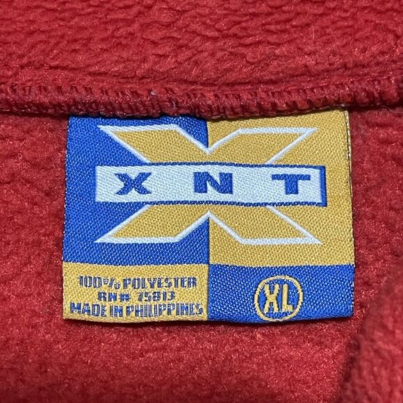 VTG New England Patriots Sweater Womens XL Red 1/4 Zip Fleece Embroidered Logo - Picture 2 of 9